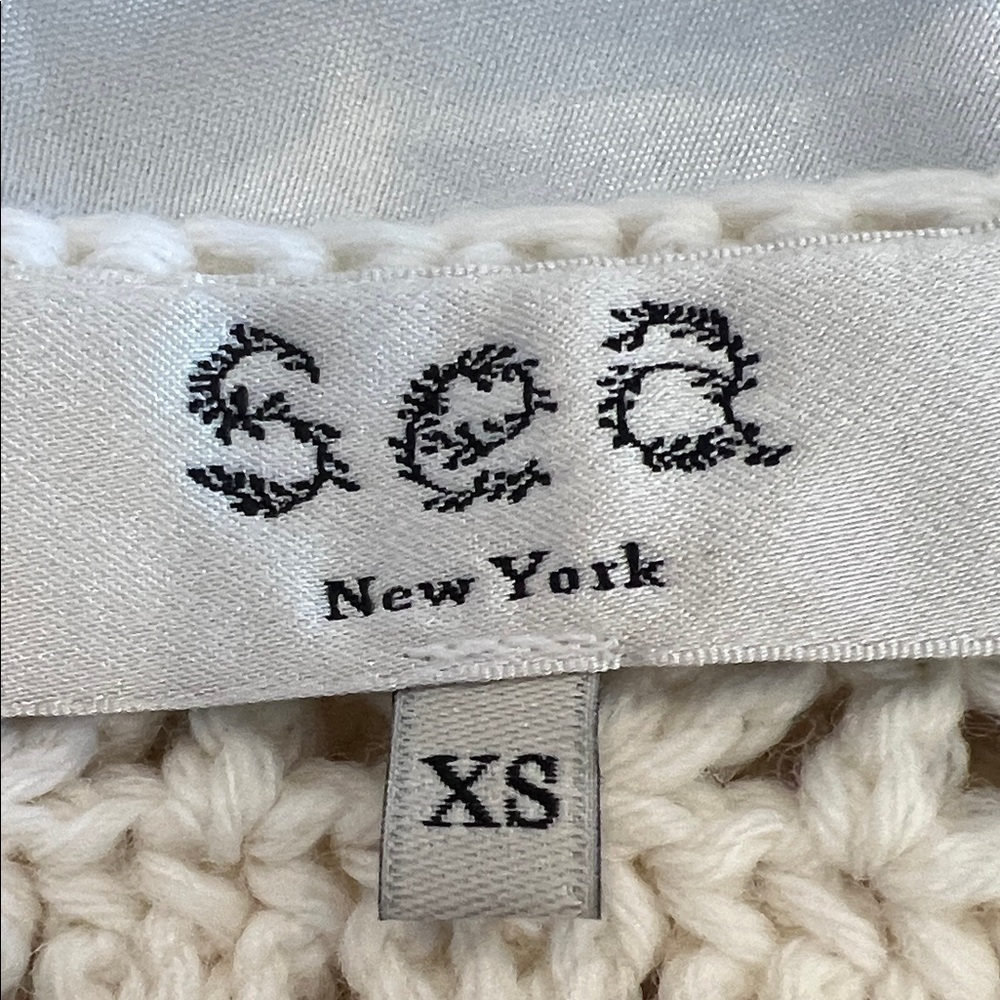 NWOT SEA Rylee Cream Crochet Crop Top Size XS - Picture 5 of 11